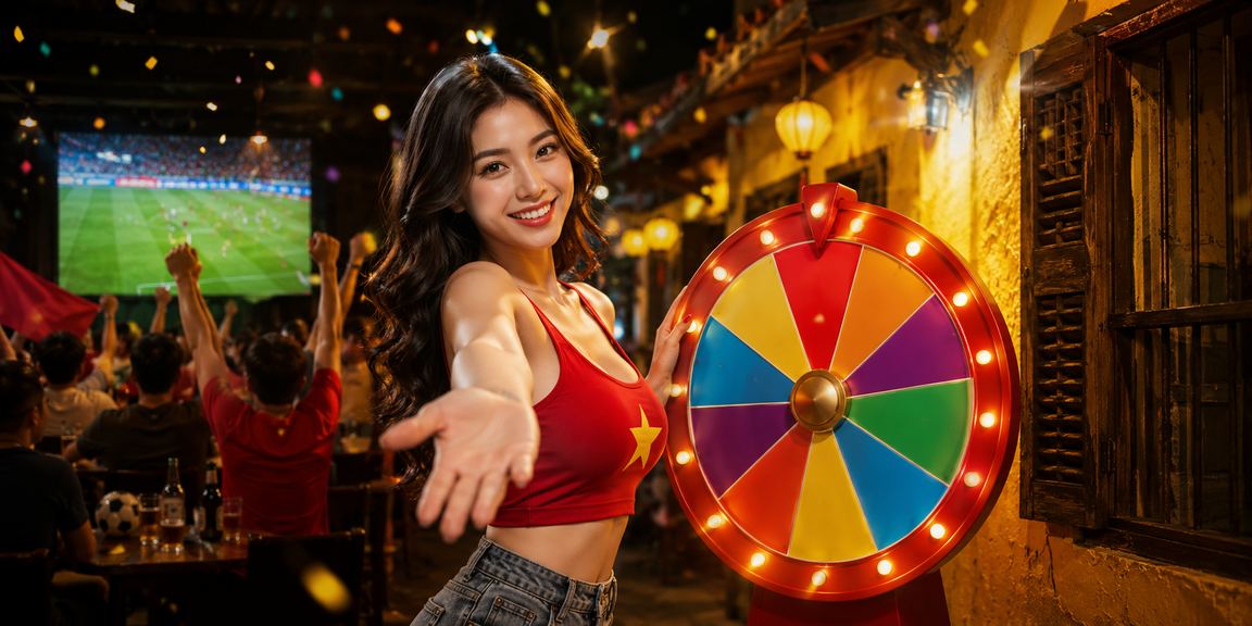 Người chơi tại Hội An tham gia rút thăm may mắn và xem kèo trận đấu buổi tối